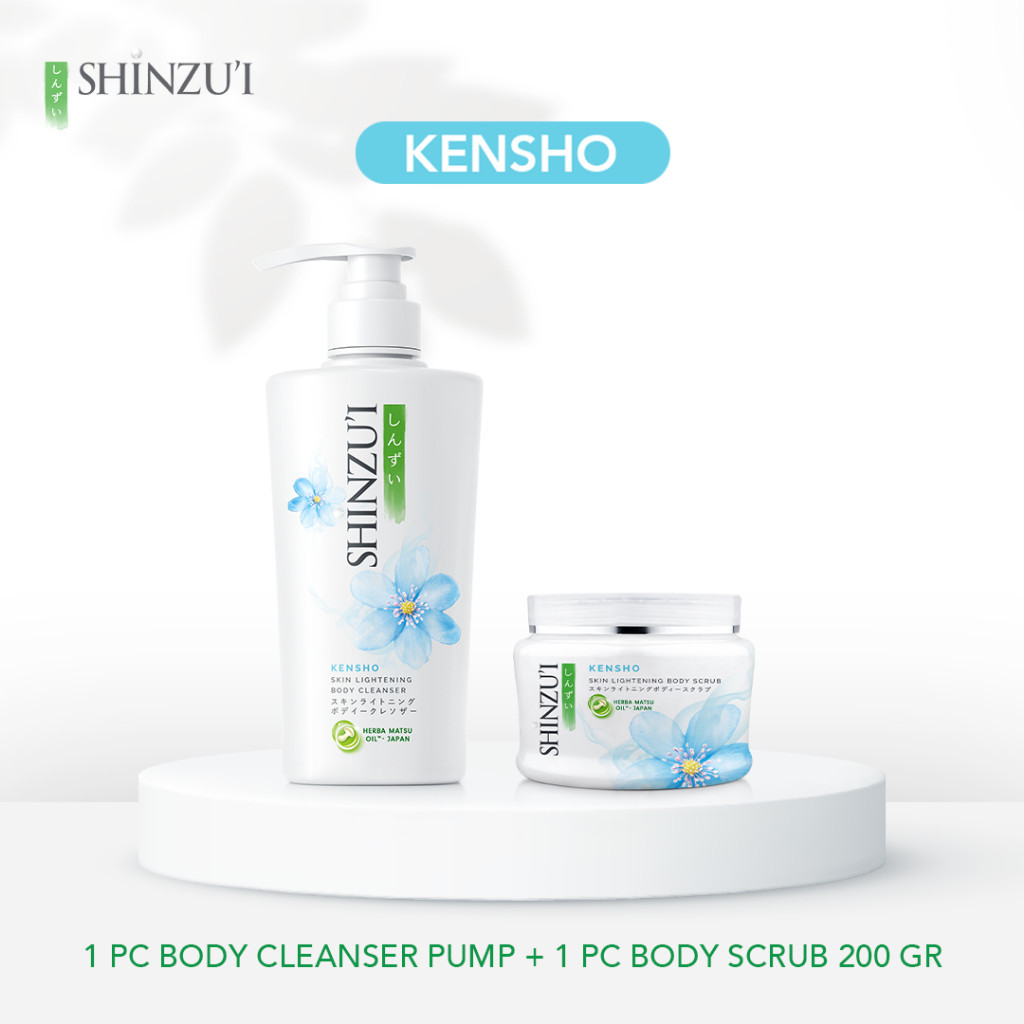 Shinzui Sabun Cair Kensho Pump 480ml + Kensho Body Scrub 200g | sabun cair SHINZUI