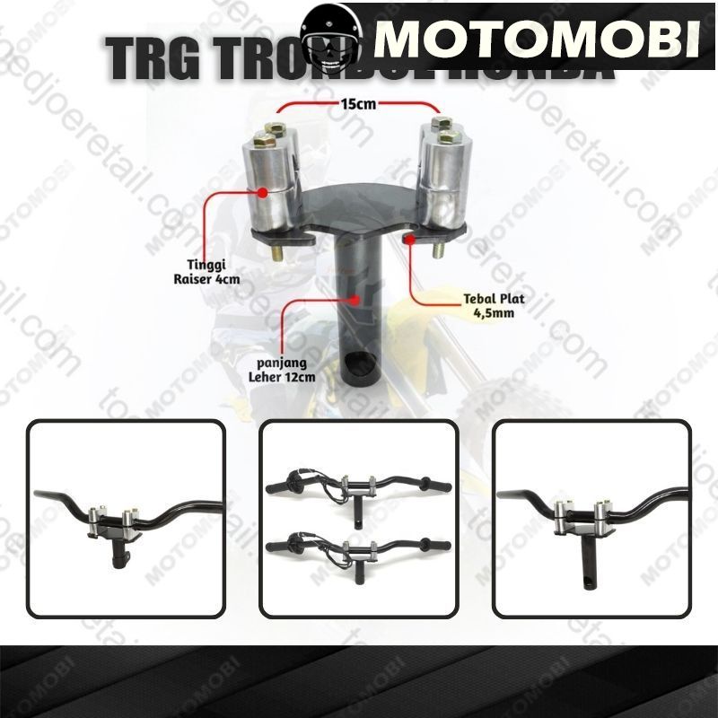 TRG Dudukan stang setang rzr honda beat street vario scoopy genio supra sonic revo adaptor stang hon