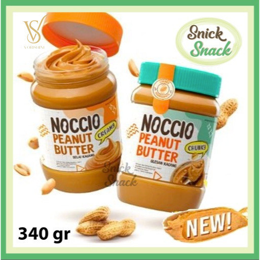 

Noccio Peanut Butter 340 gr Selai Kacang Creamy Chunky Spread