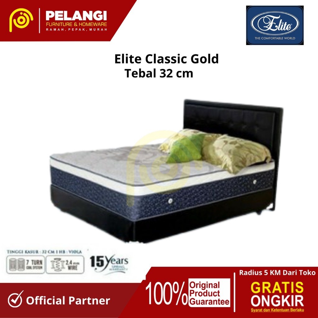 (PENGIRIMAN HANYA AREA SOLO RAYA) Springbed Elite Serenity Classic Gold | Springbed Serenity Classic