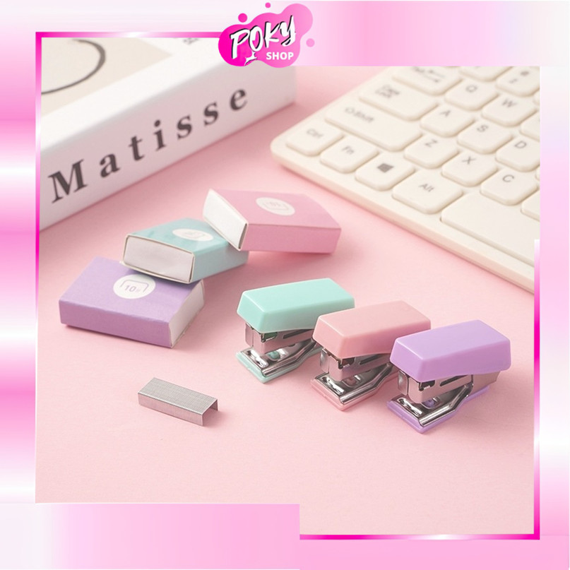 

POKY - S6104 Stapler Mini Set / Hekter Kecil Kemasan Box Unik / Set Staples Perlengkapan Kantor / Cute Mini Stapler Untuk Pelajar