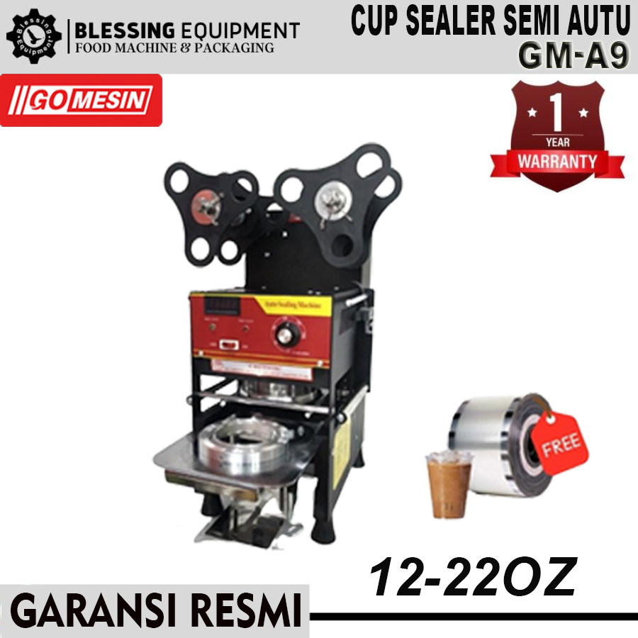 CUP SEALER SEMI OTOMATIS GOMESIN MESIN PRESS OTOMATIS GELAS MINUMAN PLASTIK GM A9 / ET A9