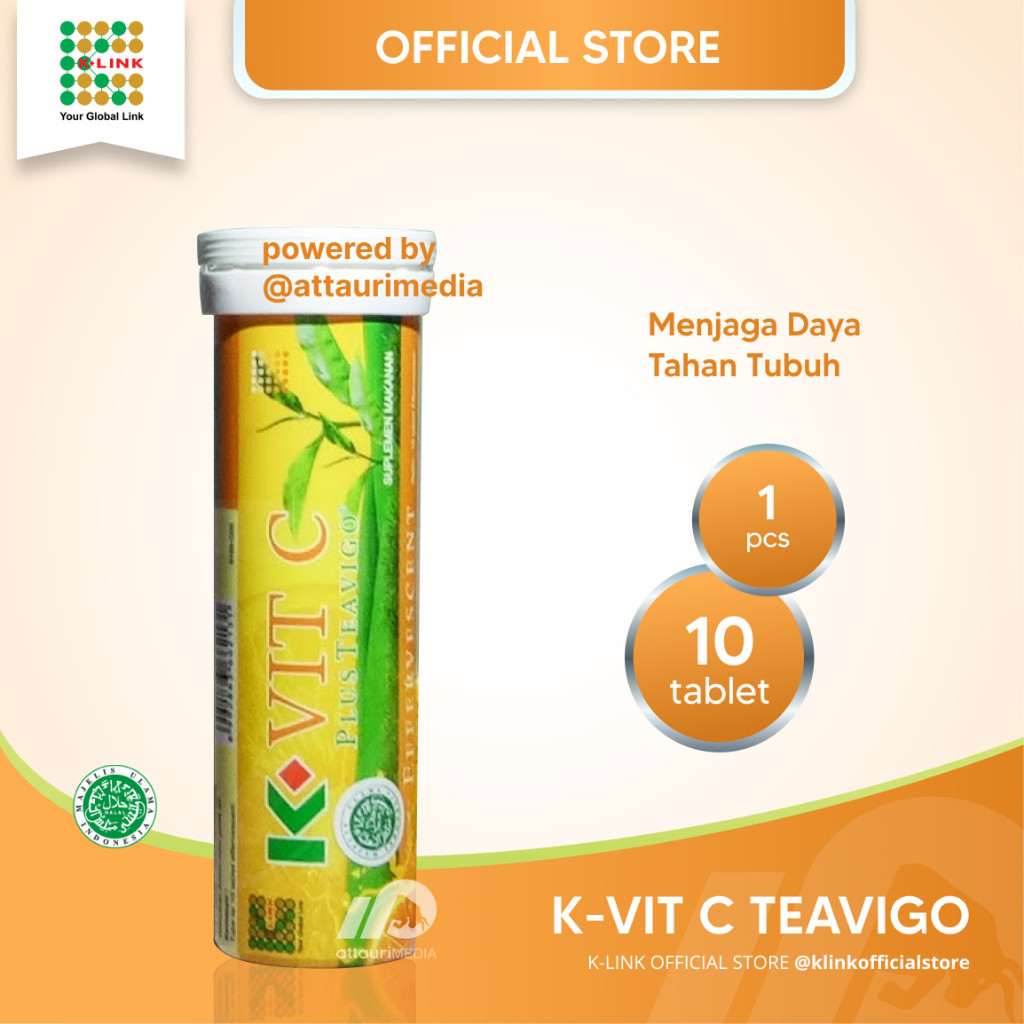K-Vit C Plus Teavigo (1 pcs isi 10 tablet) Menjaga Daya Tahan Tubuh dengan Teh Hijau dan Vitamin C K