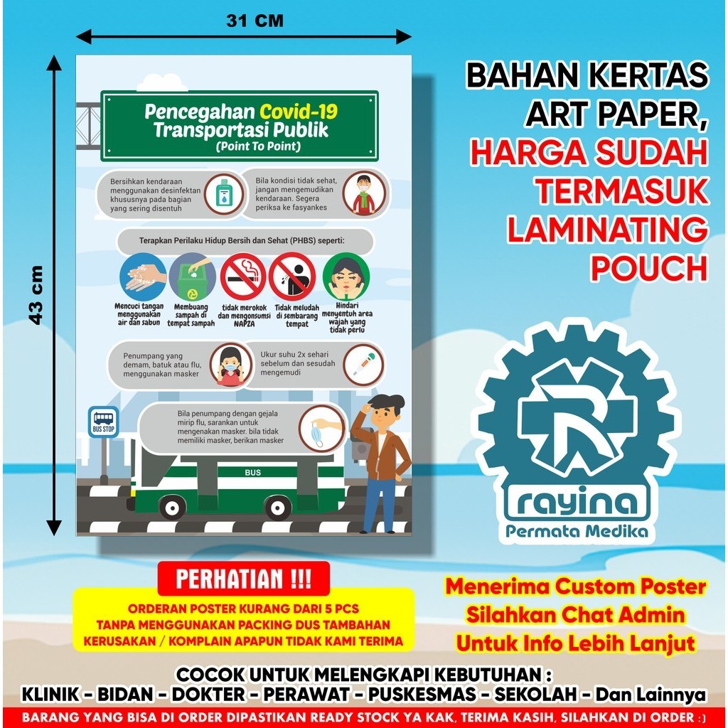Poster Pencegahan Covid-19 Transportasi Publik