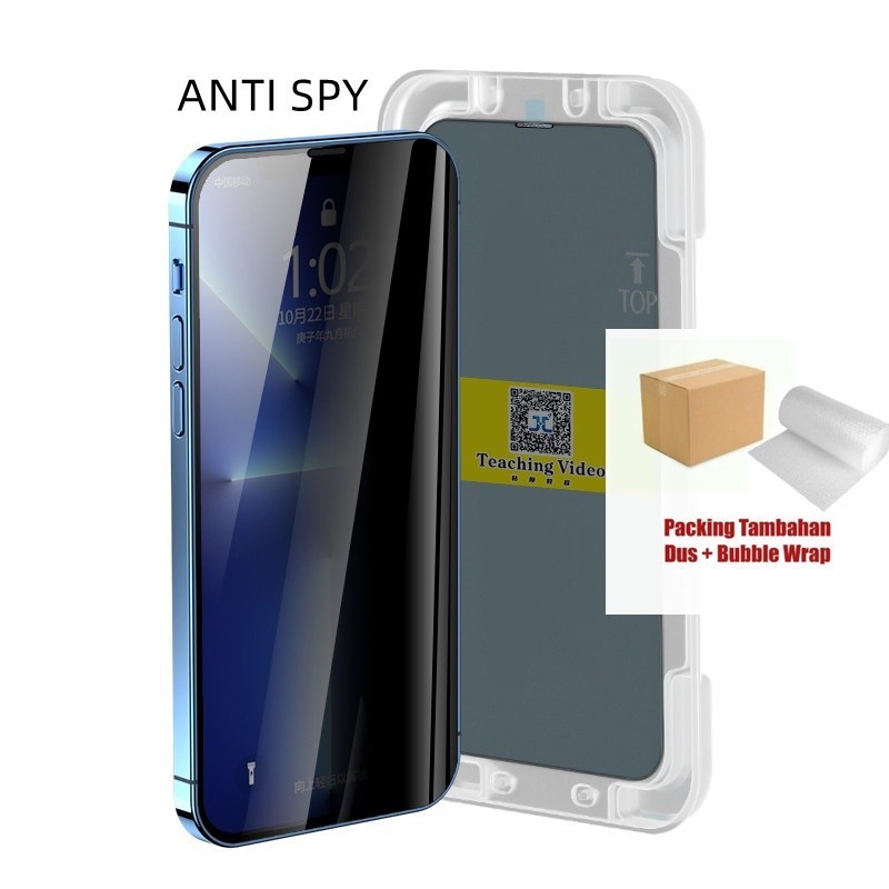 TGS TEMPERED GLASS KACA SPY ANTI SPY EASY INSTALL IPHONE 11 PRO MAX 12 PRO MAX 13 PRO MAX 14 MINI 15