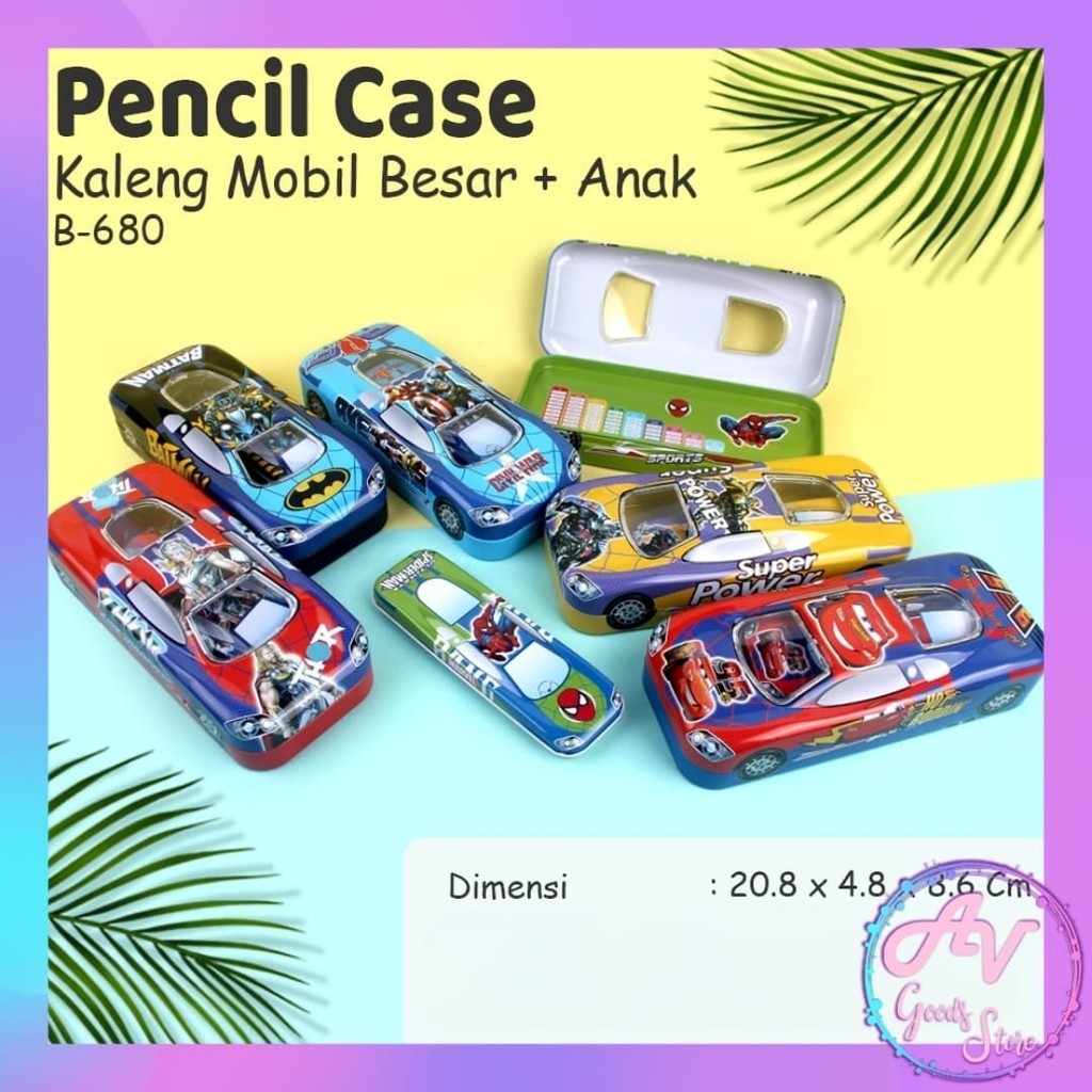 

Kotak Pensil Kaleng Mobil 2in1 Besar B680 / Tempat Pensil Kaleng Karakter