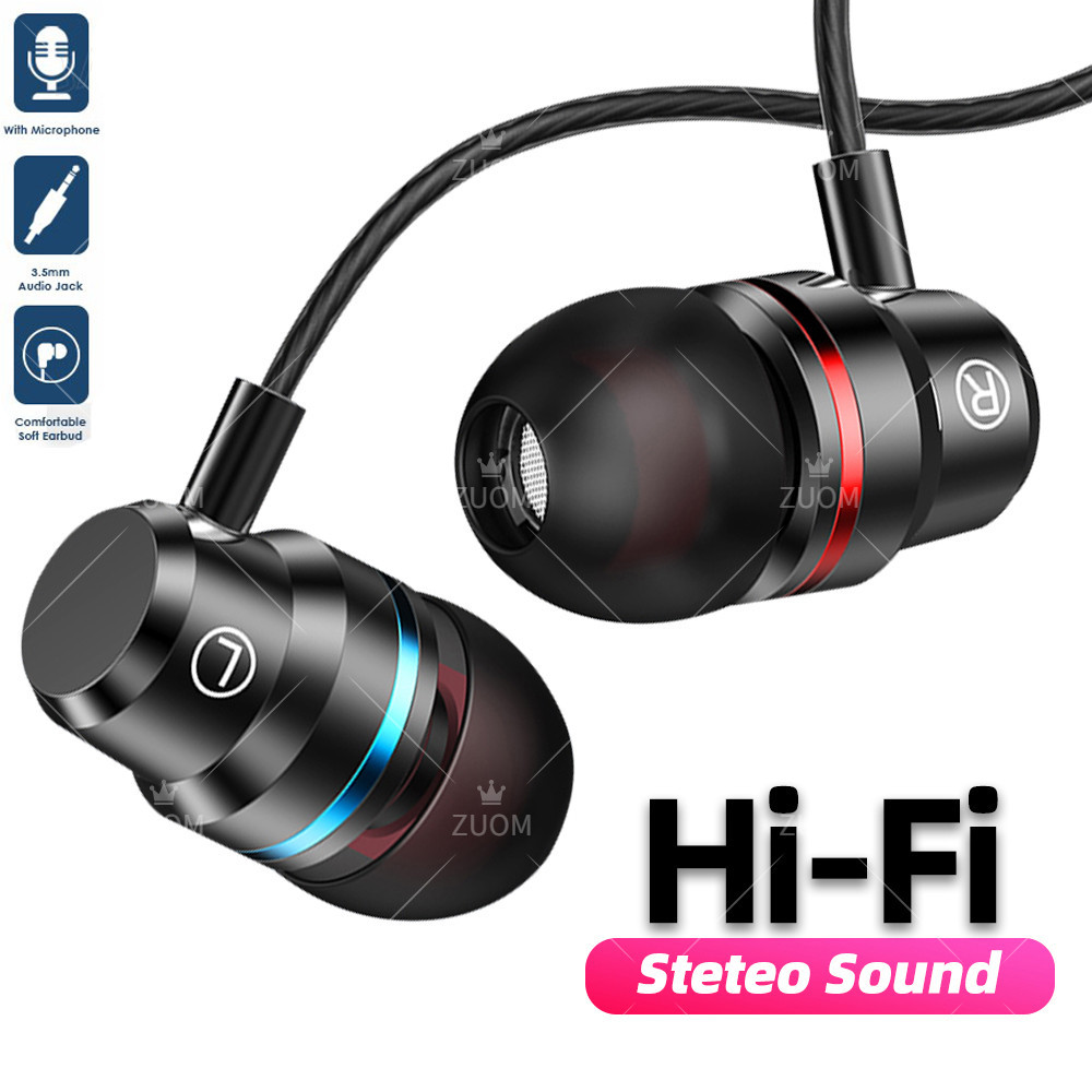 Headset Earphone Gaming Mega Bass Wired Jack 3.5mm MIC for Android iPhone Universal Original Earphon