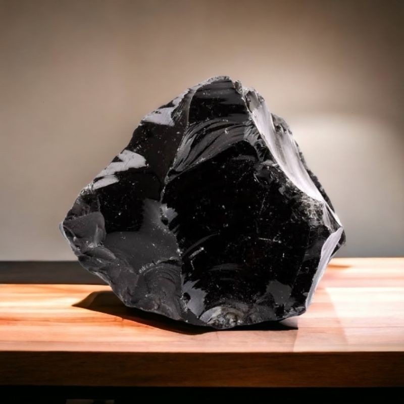 raw batu natural black obsidian natural stone