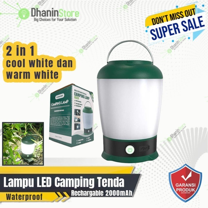 Lampu Senter Led Flashlight Lentera Camping Tenda Emergency Multifungsi Cas Rechargeable Outdoor Wat