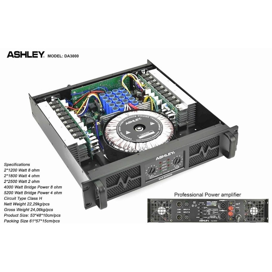 POWER AMPLIFIER ASHLEY DA 3000 POWER ASHLEY DA 3000
