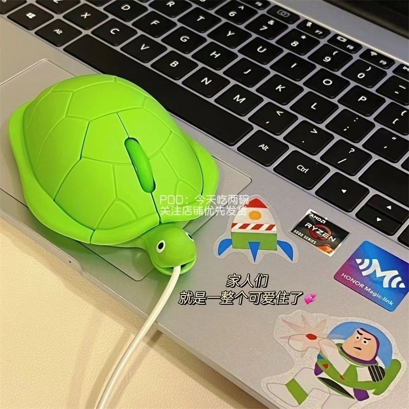 Mouse Kartun/Mouse Kura-kura Lucu/Mouse Berkabel Usb/Mouse Bisu Nirkabel/Hadiah Unik Kreatif/Kirim H