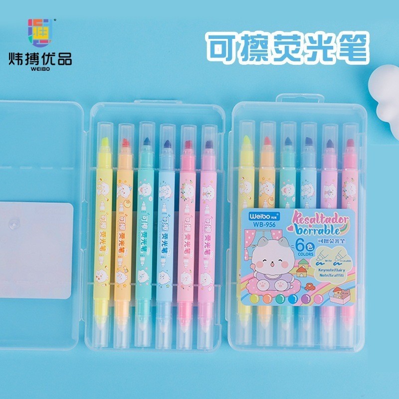 

FYM WEIBO HIGHLIGHTER ERASABLE TYPE WB-956 SET 6 WARNA - PENANDA BERWARNA TEXTMARKER BISA DIHAPUS