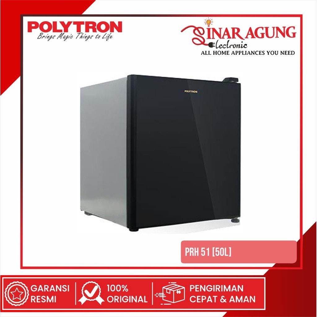 POLYTRON KULKAS MINI/PORTABLE REFRIGERATOR PRH51 PRH 51 [50L] 100% ORI PRH51BLK