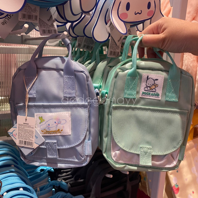 Miniso x Sanrio - Tas Ransel Selempang | Mini Sling Bag Sanrio Cinnamoroll Pochacco