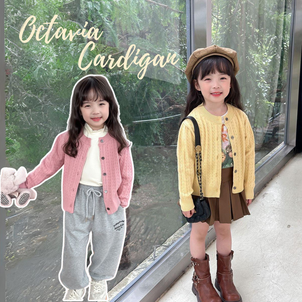 OPJ86 Octavia Cardigan | Cardigan Import Anak Perempuan | Cardigan Rajut Anak