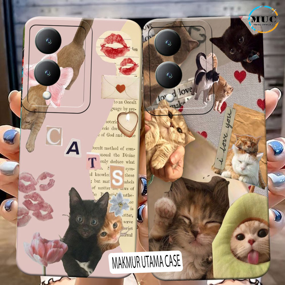 Casing Softcase Vivo Y17s Motif Aesthetic Kucing Terbaru Tpu Prokamera