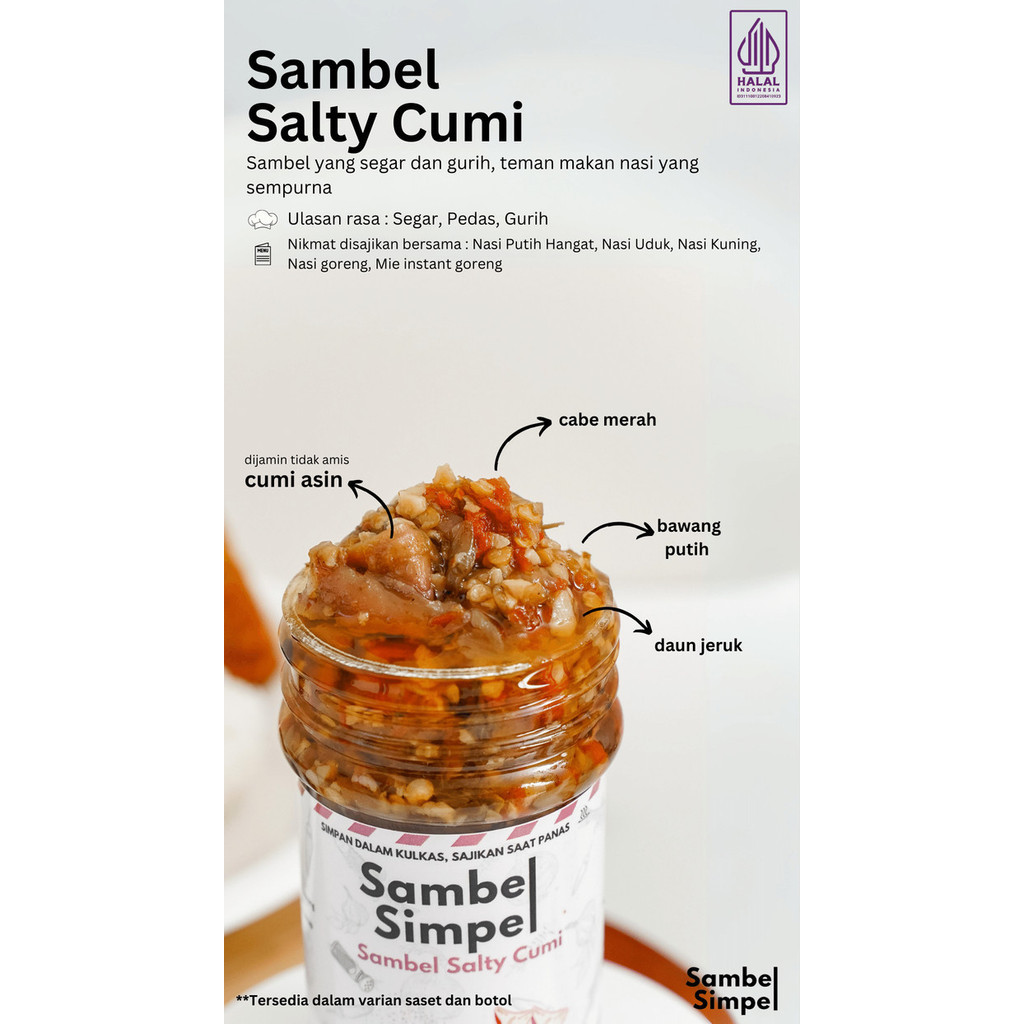 

Sambel Simpel - Isi 4 Botol : Sambel Bawang/Mede/Cumi/Tongkol - Pilih