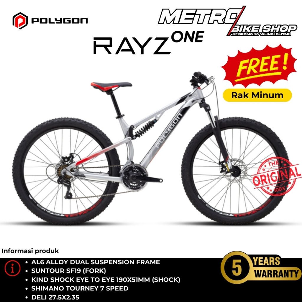 Sepeda gunung MTB 27.5 inch Polygon Rayz 1