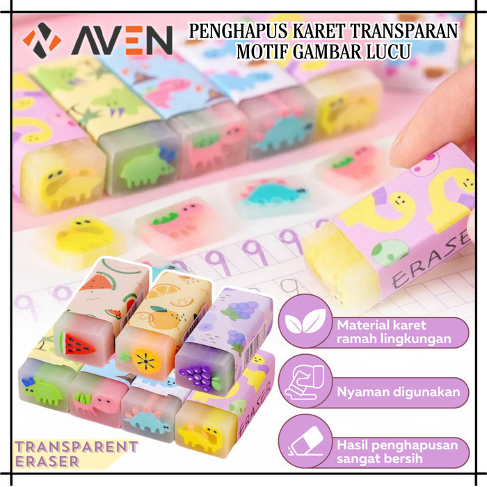 

AVEN Penghapus Karet Transparan Motif Gambar Lucu Hapusan Pensil Wangi