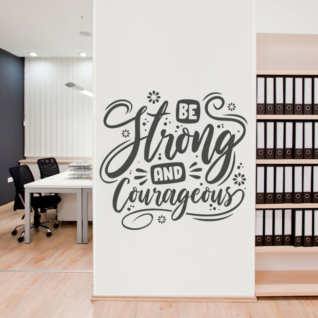 stiker kantor Sticker Dinding Kaca Kantor quotes Be Strong Sticker Cutting Motivasi Kaca Dining Kant