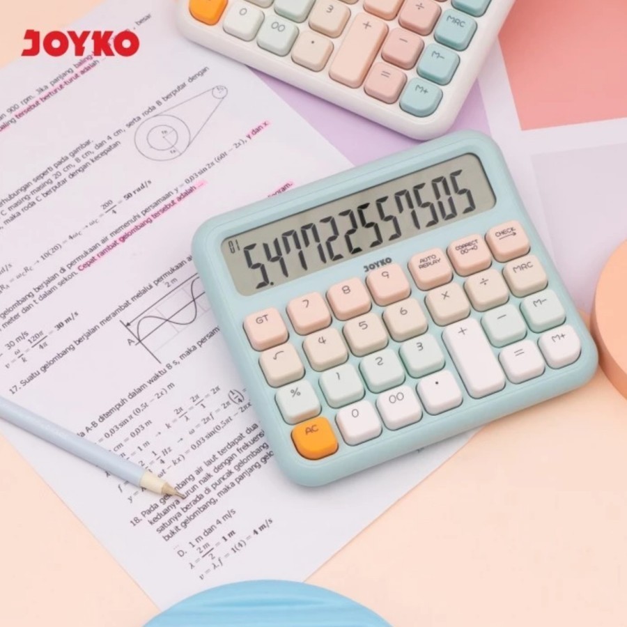 

RB Kalkulator Rainbow JOYKO CC-63ACO - Calculator Pastel 12 Digit Tombol Fancy Korea