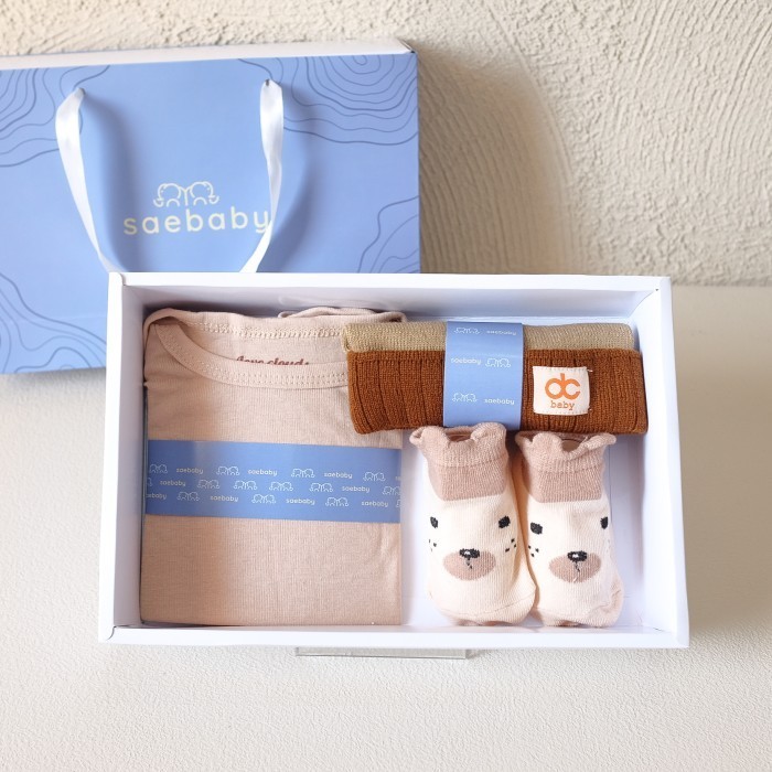 

(NEW) -CELLE SET - Hampers Bayi Newborn, Kado Lahiran Bayi, Hampers Baby - EBONY CREAM