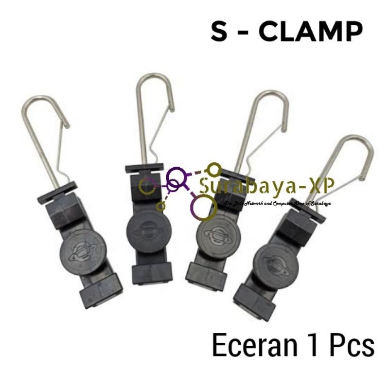 HS Clamp Klem FO tipe S Pengait Kabel Fiber Optik dan LAN