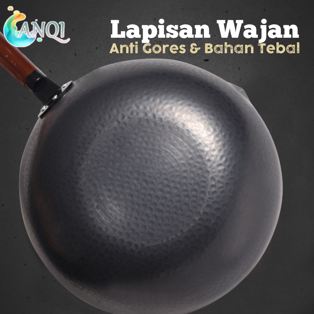 ID ANQI SHOP WAJAN TEFLON BESI ANTI LENGKET DOUBLE BOTTOM 32CM COOK & CLEAN WOK PAN VS-1872