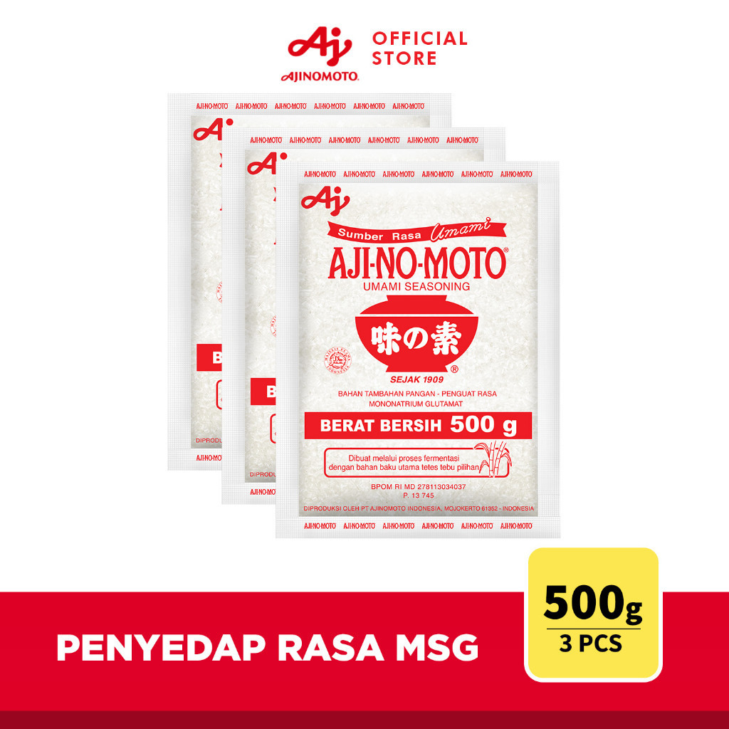 

AJI-NO-MOTO® Penyedap Rasa MSG Ajinomoto 500g (3 pcs)
