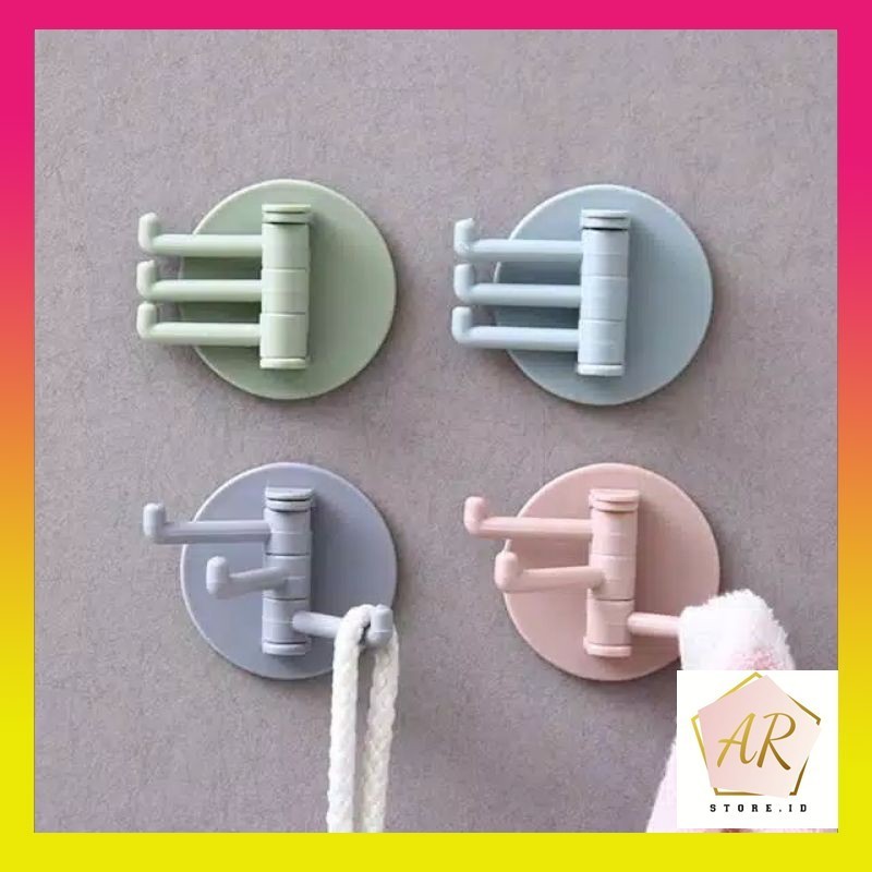 Gantungan Cantolan Dinding Tempel 3 Hook Cantolan Kunci Motor Mobil Kain Lap