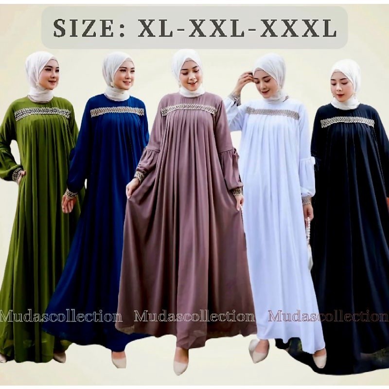 Gamis Wanita Kekinian Terbaru 2022 Baju Wanita Gamis Putih Gamis jumbo Anggun Maxy Dress Pesta Gamis