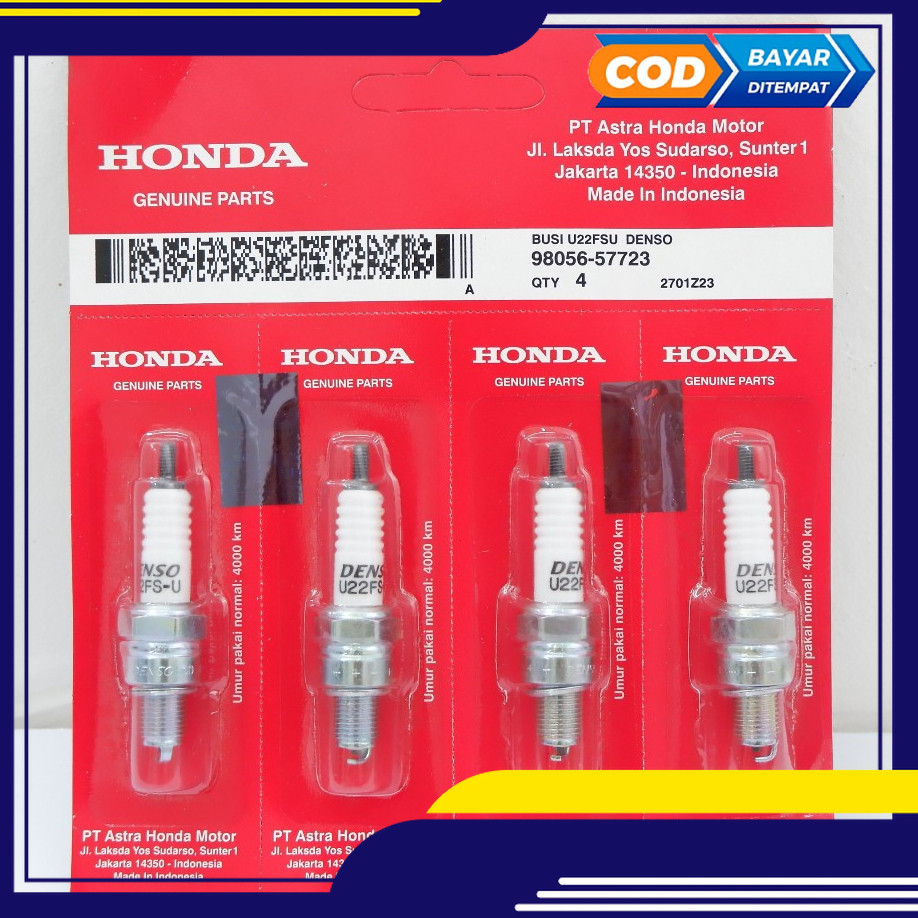 Busi Honda Grand Original AHM U22FSU 4 PCS Busi Legenda - Revo - Supra - Supra FIT - Supra X sepeda 