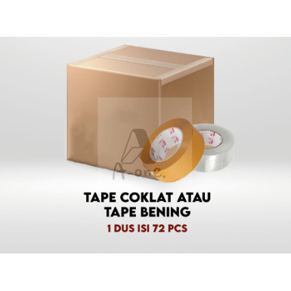 

LAKBAN GROSIR 1DUS ISI 72 ROLL BENING/COKLAT 45MM x 90 Yard ISOLASI MURAH BENING DAN COKLAT
