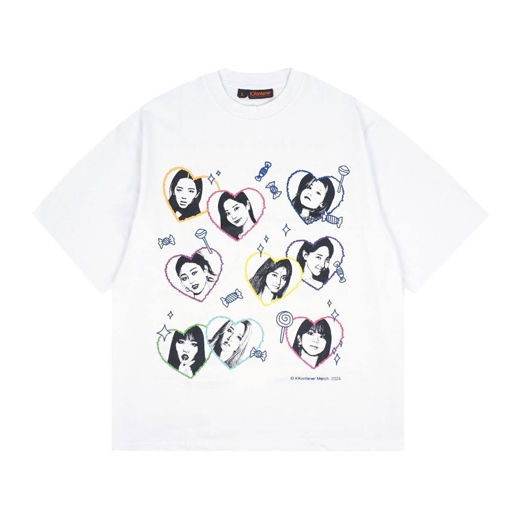 KKONTENER TWICE ""WHAT IS LOVE"" RELAXED FIT TSHIRT WHITE - Official Merchandise