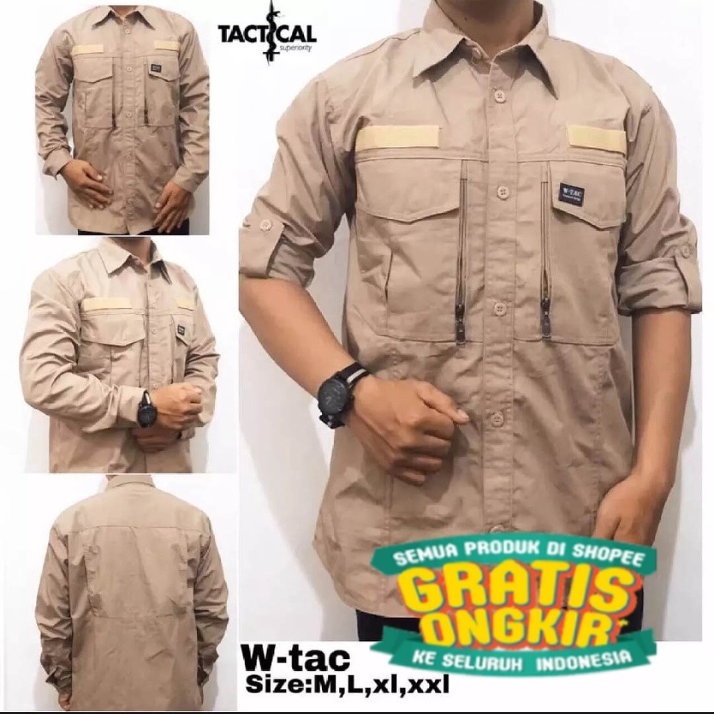 KEMEJA LAPANGAN TACTICAL OUTDOOR W-TAC LENGAN PANJANG|KEMEJA W-TAC TERBARU|W-TAC TNI-POLRI- SECURITY