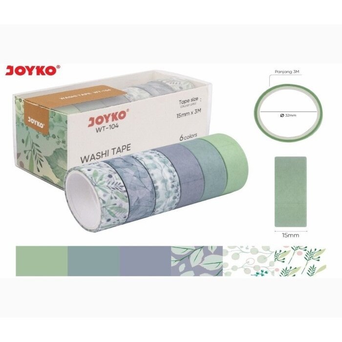 

JOYKO WASHI TAPE PASTEL WT-104 / PITA PEREKAT MOTIF LUCU PASTEL / HARGA SATUAN