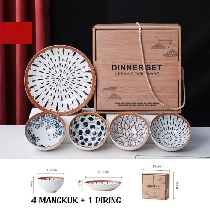 

✨LARIS✨ -Japanese Hampers Wedding Gift plate & Bowl Set | Hampers Nikah - 4 Bowl+1 Plate