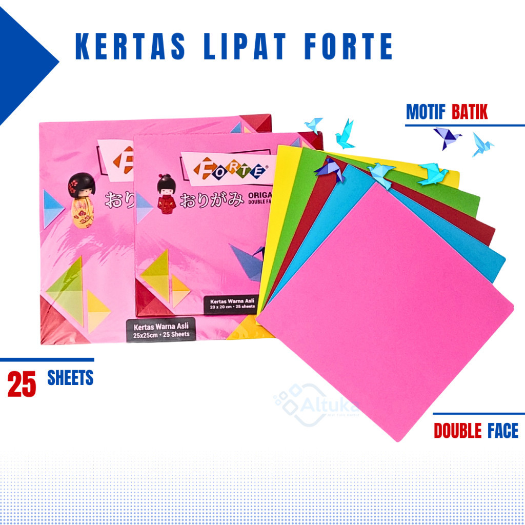 

Kertas Lipat / Kertas Origami 20x20 25x25 Bolak Balik / Double Face FORTE