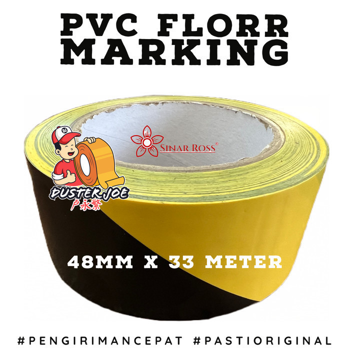 

Lakban Floor Marking Sinar Ross Kuning Hitam 48mm x 33 M Per 1 Pcs