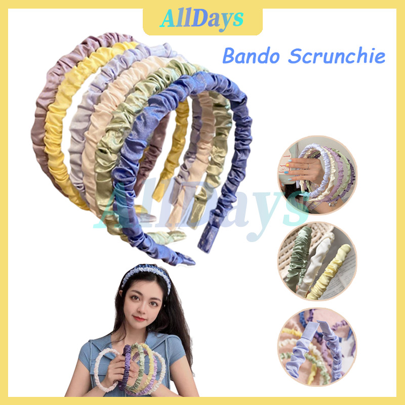 Bando Scrunchie / Bando Kerut Korea / Bando Wanita / Bando Kerut Scrunchie Headband Korea