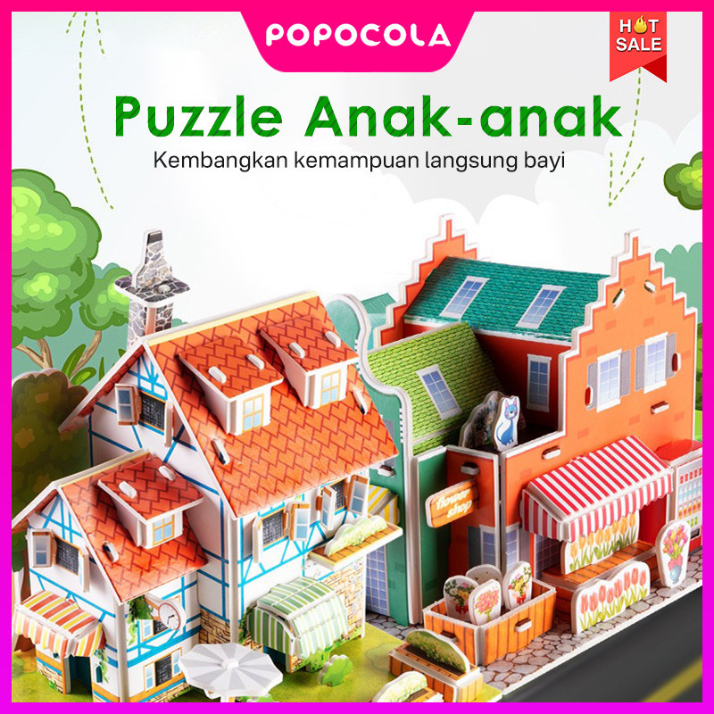 POPOCOLA✿Teka-teki pendidikan anak-anak Puzzle Anak-anak  Puzzle Besar Puzzle Besar Model Puzzle 3d 