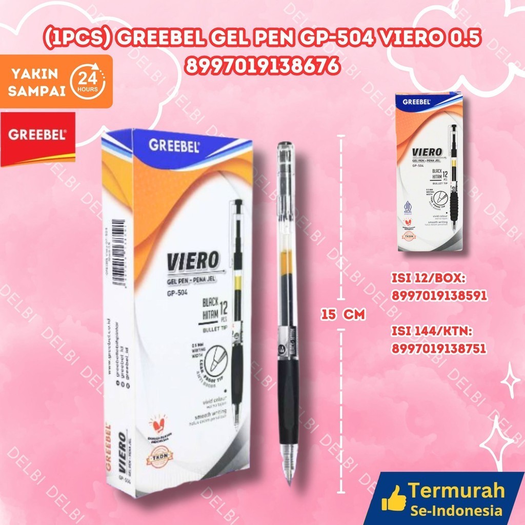 

GREEBEL PULPEN GEL / GEL PEN GP-504 VIERO 0.5 (1PCS) GREEBEL GEL PEN GP-604 VIERO 0.5