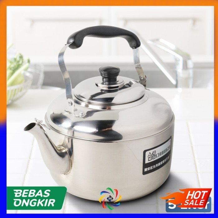 Teko Bunyi Siul Stainless Ceret Kettle Ketel Pemanas Air 5 Liter
