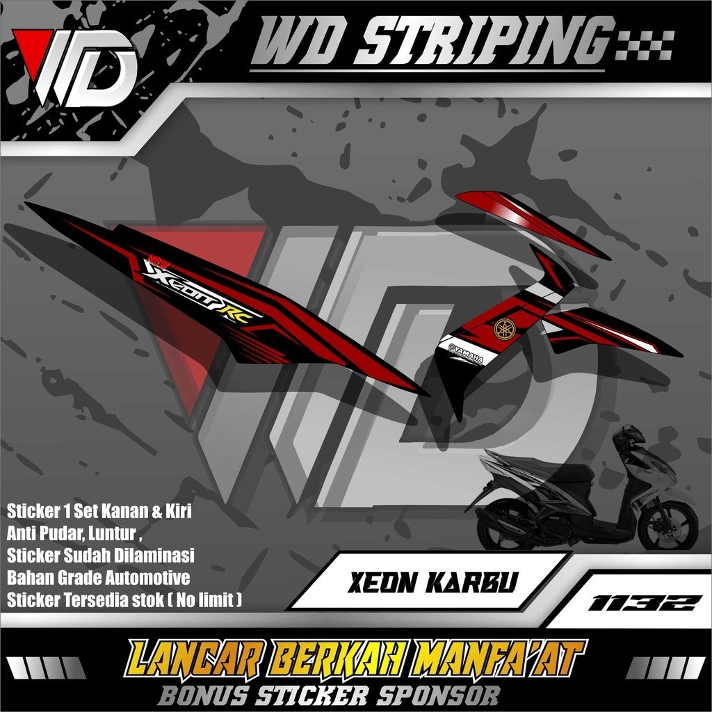 1132 STIKER STRIPING SEPEDA MOTOR YAMAHA XEON KARBU VARIASI