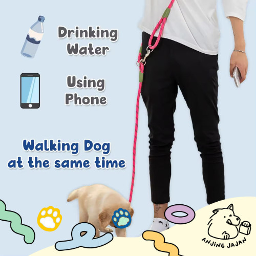 Tali Tuntun Anjing Kucing | Hands Free Leash | Tali Tuntun Anjing Kucing Jogging Running | Leash Anj
