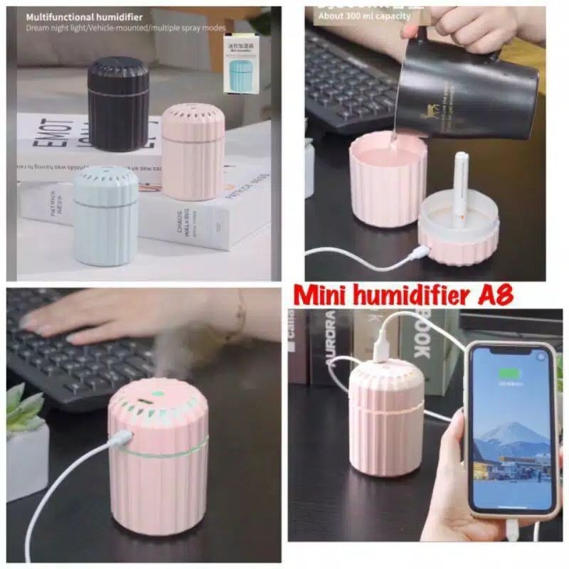 

(DAS)Ultrasonic Aroma Diffuser Humidifier Colorful LED A8 160ml