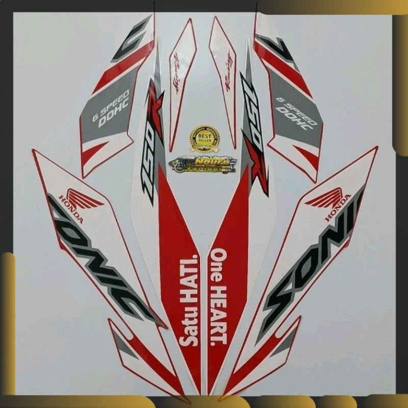 Striping Honda Sonic 150 2018 Merah putih