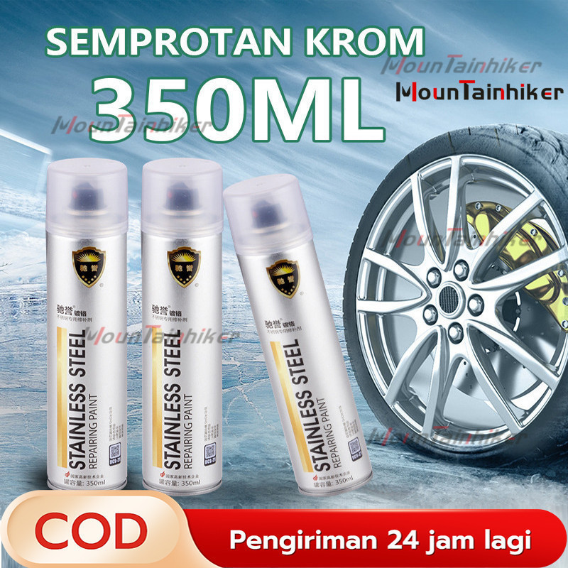 

2Pcs 350 ML Cat Semprot Chrome Sapporo Chrome Spray Paint Anti Karat Warna Stainless putih pernis doff metalik grey Cat Semprot Krom 350 ML Warna Krom Cat Logam Otomotif Krom Cat Semprot Krom Sapporo Baja Tahan Karat Krom