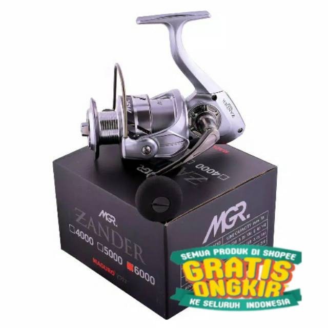 Reel Maguro ZANDER | Power Handle | 10 Bearing | Reel Pancing | Ril Pancing/ hitam putih pink polos
