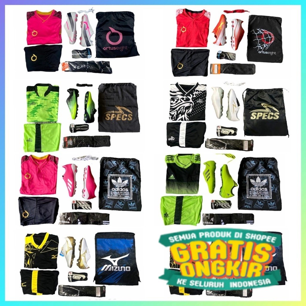 ( TERMURAH ) SEPATU BOLA PAKET KOMPLIT / SEPATU BOLA FULL SET TERBARU/ cr7 ronaldo madrid barca